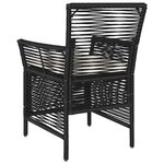vidaXL Chaise d'Extérieur avec coussin 2 Pièces Noir et Crème polyrotin
