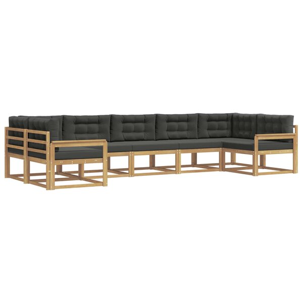 vidaXL Ensemble de canapés d'extérieur 7 pc Blanc et anthracite