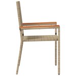 Chaises de jardin empilables vidaXL avec coussins - 2 Pièces - Beige en Poly Rattan