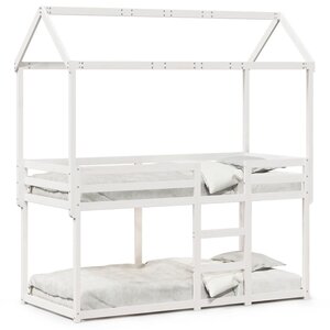 vidaXL Lit superposé sans matelas blanc 80x200 cm bois de pin massif