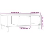 vidaXL Table basse Chêne fumé 90x50x36 5 cm Bois d'ingénierie