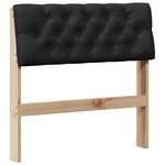 vidaXL Tête de lit capitonnée Noir 75 cm Pin massif