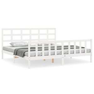 vidaXL Cadre de lit sans matelas blanc 200x200 cm bois massif de pin