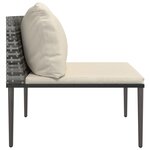 vidaXL Canapé central de jardin avec coussins gris résine tressée
