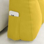 vidaXL Coussin de Dos Jaune 60 x 24 x 50 cm Velours