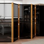 vidaXL Cloison de séparation 6 panneaux Noir 420x180 cm