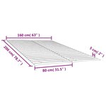 vidaXL Lattes de rechange pour sommier avec 48 lattes  2 pièces  80 x 200 cm