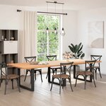 vidaXL Dessus de table marron clair bois chêne massif rectangulaire