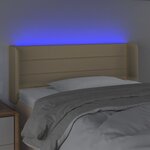 vidaXL Tête de lit à LED Crème 93x16x78/88 cm Tissu