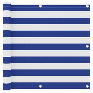 vidaXL Écran de balcon Blanc et bleu 90x500 cm Tissu Oxford