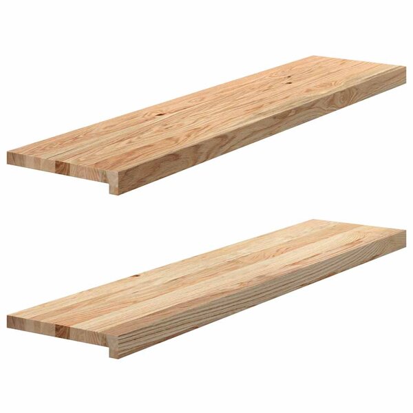 vidaXL Marches d'escalier 2 Pièces non traité bois de chêne massif
