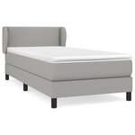 vidaXL Sommier à lattes de lit et matelas Gris clair 90x190 cm Tissu