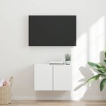 vidaXL Meuble TV mural Blanc 59 5 x 31 x 40 cm Bois d'ingénierie