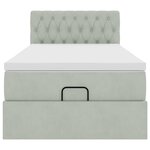 vidaXL Cadre de lit ottoman avec matelas gris clair 80x200 cm velours