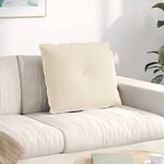 vidaXL Coussin de Dos Beige 60 x 50 cm Tissu en microfibre