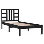 vidaXL Cadre de lit sans matelas noir 100x200 cm bois massif