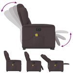 vidaXL Fauteuil inclinable de massage électrique Marron foncé Tissu