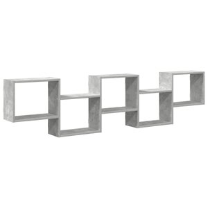 vidaXL Étagère cube murale 5 compartiments gris béton bois ingénierie