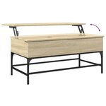 vidaXL Table basse chêne sonoma 100x50x45cm bois d'ingénierie et métal