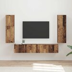 vidaXL Ensemble meuble TV 4 Pièces Bois ancien Bois d'ingénierie
