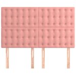 vidaXL Tête de lit Rose 144x5x118/128 cm Velours