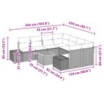 vidaXL Ensemble de canapé de jardin 9 pièces avec coussins Beige Poly Rotin Acacia