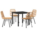 vidaXL Set de jardin 5 pièces Marron Poly Rotin