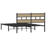 vidaXL Cadre de lit en métal sans matelas chêne sonoma 140x200 cm