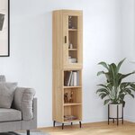 vidaXL Buffet haut Chêne sonoma 34 5x34x180 cm Bois d'ingénierie