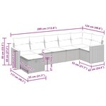 vidaXL Salon de jardin 7 Pièces avec coussins noir résine tressée