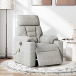 vidaXL Fauteuil inclinable de massage électrique gris clair
