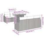 vidaXL Ensemble de canapé de jardin 7 Pièces Gris Poly rotin