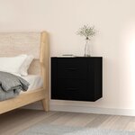 vidaXL Table de chevet murale Noir 50x36x47 cm