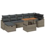 vidaXL Ensemble de canapé de jardin avec coussin 8 Pièces Gris polyrotin