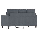 vidaXL Canapé à 2 places Gris foncé 120 cm Velours