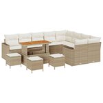 vidaXL Ensemble de canapé de jardin 13 Pièces Beige polyrotin