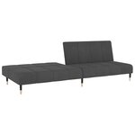 vidaXL Canapé-lit à 2 places gris foncé velours