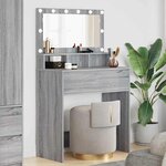 vidaXL Tables de maquillage pour chambre avec tiroir Gris Sonoma