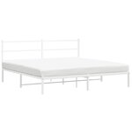 vidaXL Cadre de lit métal sans matelas et tête de lit blanc 183x213 cm