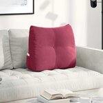 vidaXL Coussin de Dos Bordeaux 60 x 24 x 50 cm Velours