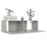 vidaXL Meubles TV 4 Pièces Gris béton 100x30x30 cm Bois d'ingénierie