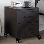 vidaXL Table de chevet noir 36x39x43 5 cm acier