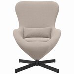 vidaXL Fauteuil œuf Gris clair 63 x 73 x 90 cm tissu