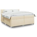 vidaXL Sommier à lattes de lit avec matelas Crème 200x200 cm Tissu