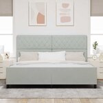 vidaXL Cadre de lit avec tête de lit Gris clair 200 x 200 cm Velours