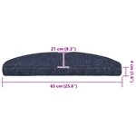 vidaXL Tapis d'escalier autocollants 20 pièces 65 x 21 x 4 cm Bleu Demi-rond Grand
