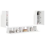 vidaXL Ensemble meuble TV 4 Pièces Blanc brillant Bois d'ingénierie