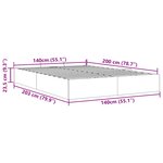 vidaXL Cadre de lit ottoman sans matelas gris clair 140x200 cm velours