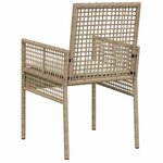 vidaXL Chaises de jardin 2 Pièces avec coussins en rotin poly beige