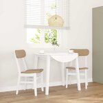 vidaXL Chaises à manger coussins 2 Pièces blanc bois massif caoutchouc